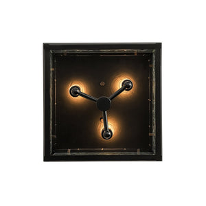 Farmhouze Light - Candle Style Seeded Glass Black Square Lantern Flush Mount - Ceiling Light - 9.8 in - 