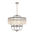 Load image into Gallery viewer, Farmhouze Light-Chrome Faceted Crystal Candle Drum Cage Chandelier-Chandelier-23.6 in-
