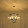 Load image into Gallery viewer, Farmhouze Light-Chrome Faceted Crystal Candle Drum Cage Chandelier-Chandelier-23.6 in-

