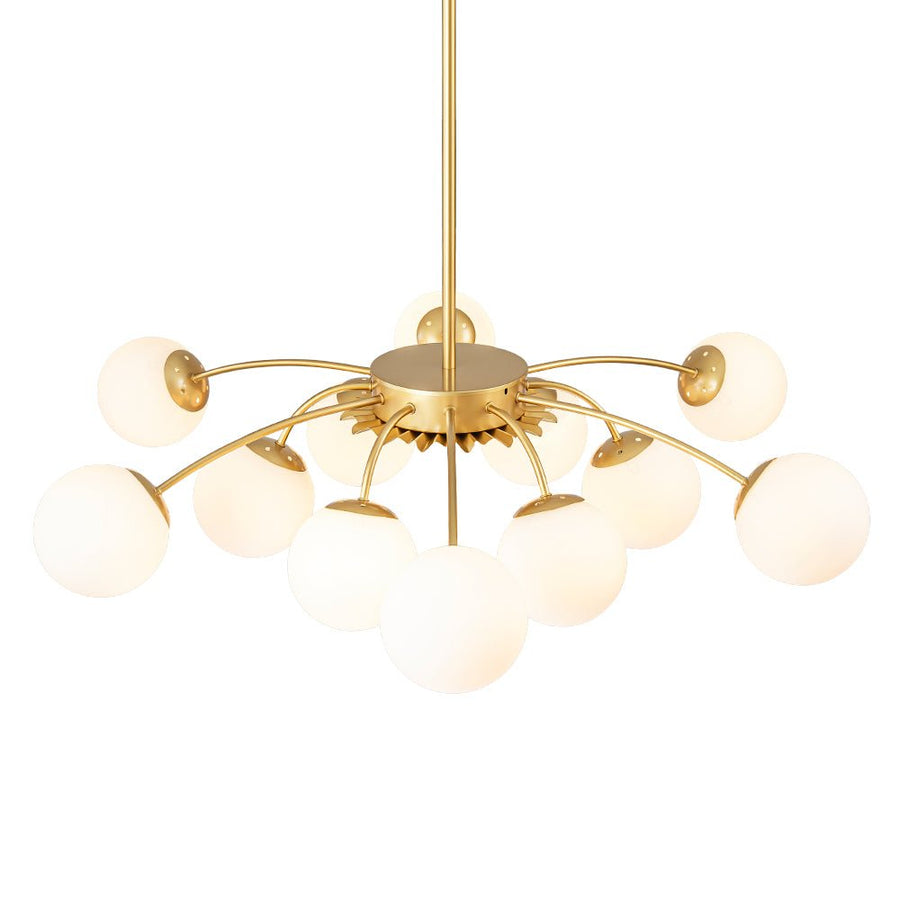 Farmhouze Light - Classic 12 - Light Sputnik Frosted Glass Globe Semi Flush - Ceiling Light - Ceiling Light - 