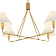 Load image into Gallery viewer, Farmhouze Light-Classic 4-Light White Fabric Conical Candle Chandelier-Chandelier-Brass-
