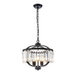 Load image into Gallery viewer, Farmhouze Light - Classic Black Candle Style Round Crystal Lantern Pendant - Chandelier - Black - 
