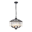 Load image into Gallery viewer, Farmhouze Light - Classic Black Candle Style Round Crystal Lantern Pendant - Chandelier - Black - 
