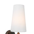 Load image into Gallery viewer, Farmhouze Light-Classic Rustic Walnut Fabric Tapered Shade Vanity Wall Light-Wall Sconce-2 Packs-
