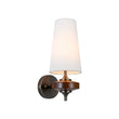 Load image into Gallery viewer, Farmhouze Light-Classic Rustic Walnut Fabric Tapered Shade Vanity Wall Light-Wall Sconce-2 Packs-
