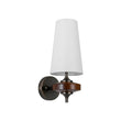 Load image into Gallery viewer, Farmhouze Light-Classic Rustic Walnut Fabric Tapered Shade Vanity Wall Light-Wall Sconce-2 Packs-
