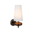 Load image into Gallery viewer, Farmhouze Light-Classic Rustic Walnut Fabric Tapered Shade Vanity Wall Light-Wall Sconce-2 Packs-
