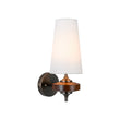 Load image into Gallery viewer, Farmhouze Light-Classic Rustic Walnut Fabric Tapered Shade Vanity Wall Light-Wall Sconce-2 Packs-
