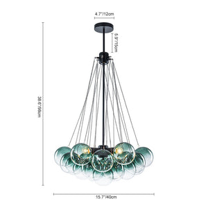 Farmhouze Light - Cluster Colored Tinted Glass Globe Bubble Chandelier - Chandelier - Gray - 
