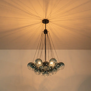 Farmhouze Light - Cluster Colored Tinted Glass Globe Bubble Chandelier - Chandelier - Gray - 
