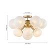 Load image into Gallery viewer, Farmhouze Light - Cluster Milky Misty Glass Bubble Sunburst Ceiling Light - Ceiling Light - Brass - 
