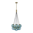 Load image into Gallery viewer, Farmhouze Light-Coastal Bubble Cluster Blue Glass Globe Chandelier-Chandelier-Brass-
