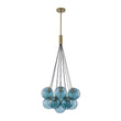 Load image into Gallery viewer, Farmhouze Light-Coastal Bubble Cluster Blue Glass Globe Chandelier-Chandelier-Brass-
