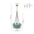 Load image into Gallery viewer, Farmhouze Light-Coastal Bubble Cluster Blue Glass Globe Chandelier-Chandelier-Brass-
