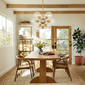 Farmhouze Light - Contemporary 12 - Light Tiered Cluster Glass Bubble Chandelier - Chandelier - Brass - 