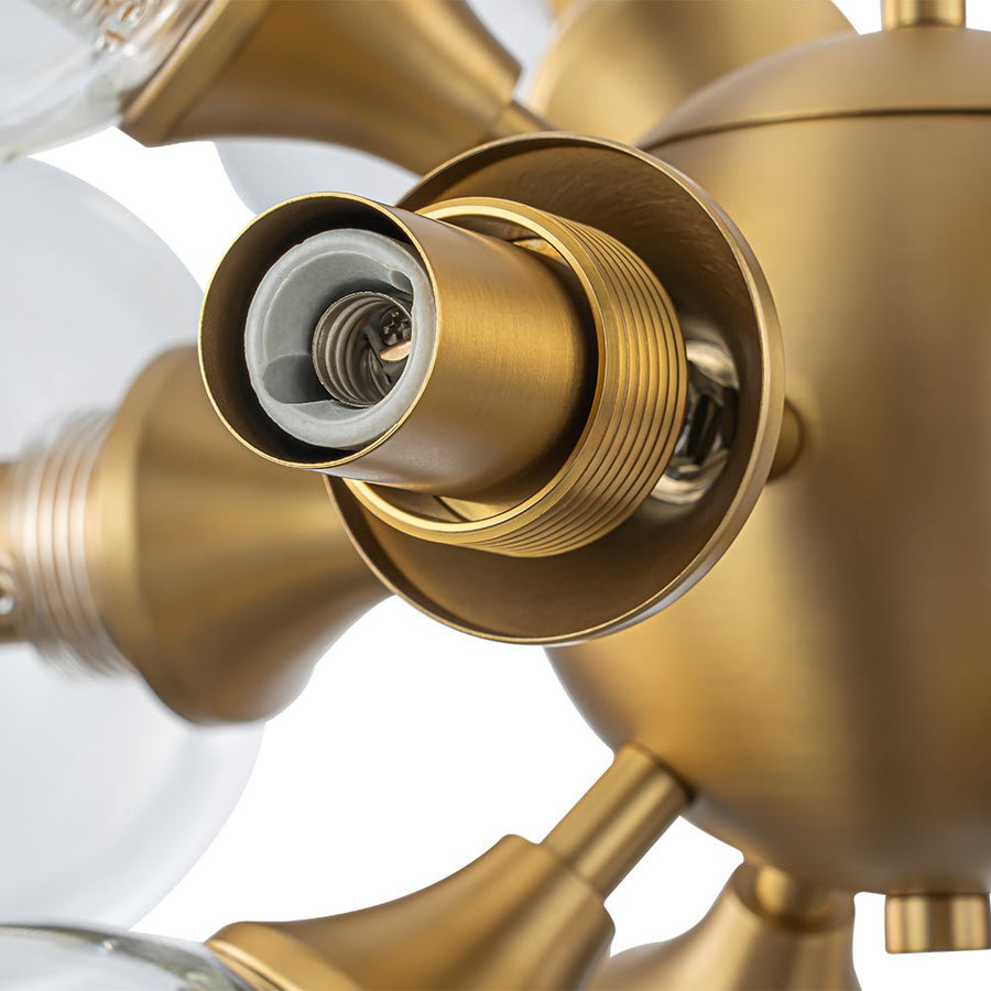 Farmhouze Light - Contemporary 12 - Light Tiered Cluster Glass Bubble Chandelier - Chandelier - Brass - 