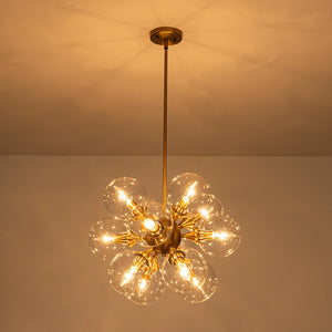 Farmhouze Light - Contemporary 12 - Light Tiered Cluster Glass Bubble Chandelier - Chandelier - Brass - 