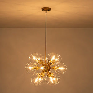 Farmhouze Light - Contemporary 12 - Light Tiered Cluster Glass Bubble Chandelier - Chandelier - Brass - 