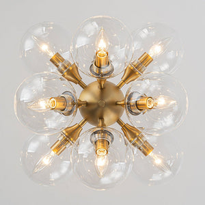 Farmhouze Light - Contemporary 12 - Light Tiered Cluster Glass Bubble Chandelier - Chandelier - Brass - 