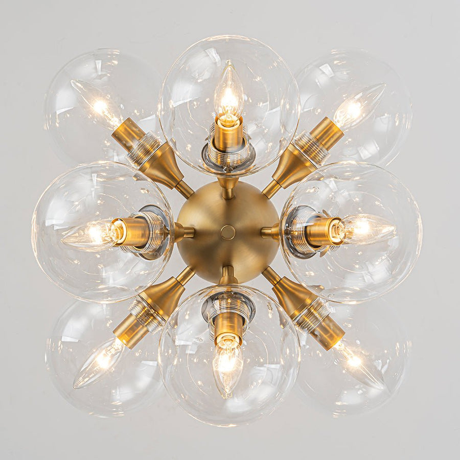 Farmhouze Light - Contemporary 12 - Light Tiered Cluster Glass Bubble Chandelier - Chandelier - Brass - 