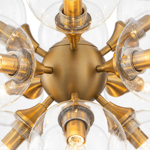 Farmhouze Light - Contemporary 12 - Light Tiered Cluster Glass Bubble Chandelier - Chandelier - Brass - 