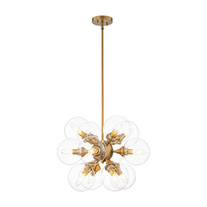 Farmhouze Light - Contemporary 12 - Light Tiered Cluster Glass Bubble Chandelier - Chandelier - Brass - 