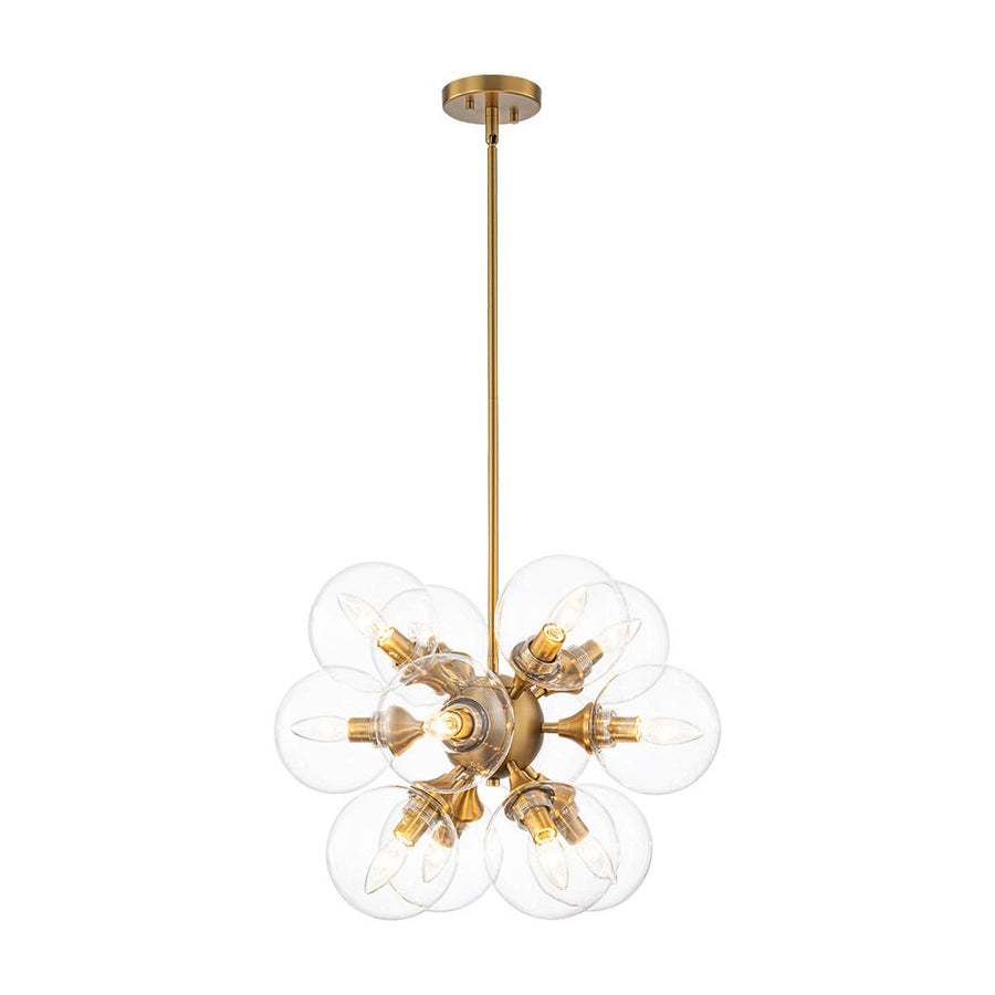 Farmhouze Light - Contemporary 12 - Light Tiered Cluster Glass Bubble Chandelier - Chandelier - Brass - 