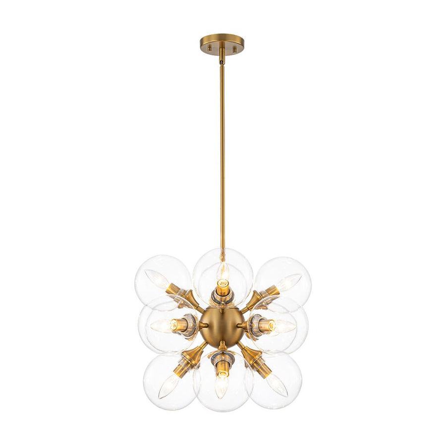 Farmhouze Light - Contemporary 12 - Light Tiered Cluster Glass Bubble Chandelier - Chandelier - Brass - 