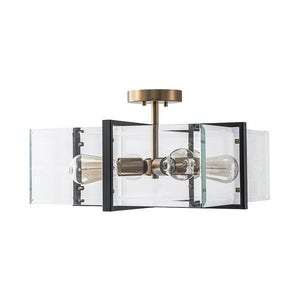Farmhouze Light - Contemporary 4 - Light Clear Glass Square Cage Ceiling Light - Ceiling Light - 4 - Light - 