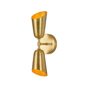 Farmhouze Light - Contemporary Bathroom Up and Down Brass Cone Wall Light - Wall Sconce - 2 Packs - 