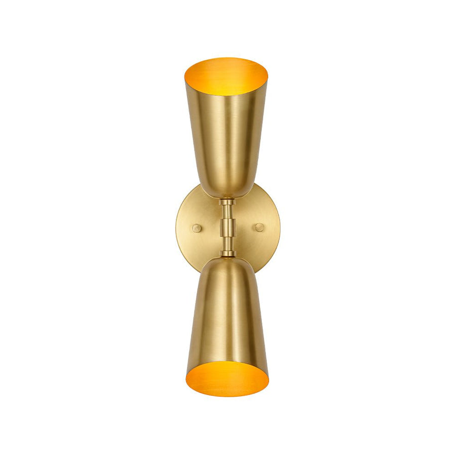 Farmhouze Light - Contemporary Bathroom Up and Down Brass Cone Wall Light - Wall Sconce - 2 Packs - 