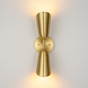 Farmhouze Light - Contemporary Bathroom Up and Down Brass Cone Wall Light - Wall Sconce - 2 Packs - 