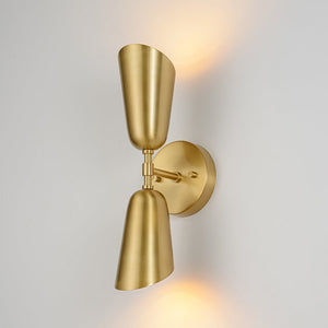 Farmhouze Light - Contemporary Bathroom Up and Down Brass Cone Wall Light - Wall Sconce - 2 Packs - 