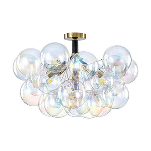 Farmhouze Light - Contemporary Clear Rainbow Glass Cluster Bubble Ceiling Light - Ceiling Light - White - 