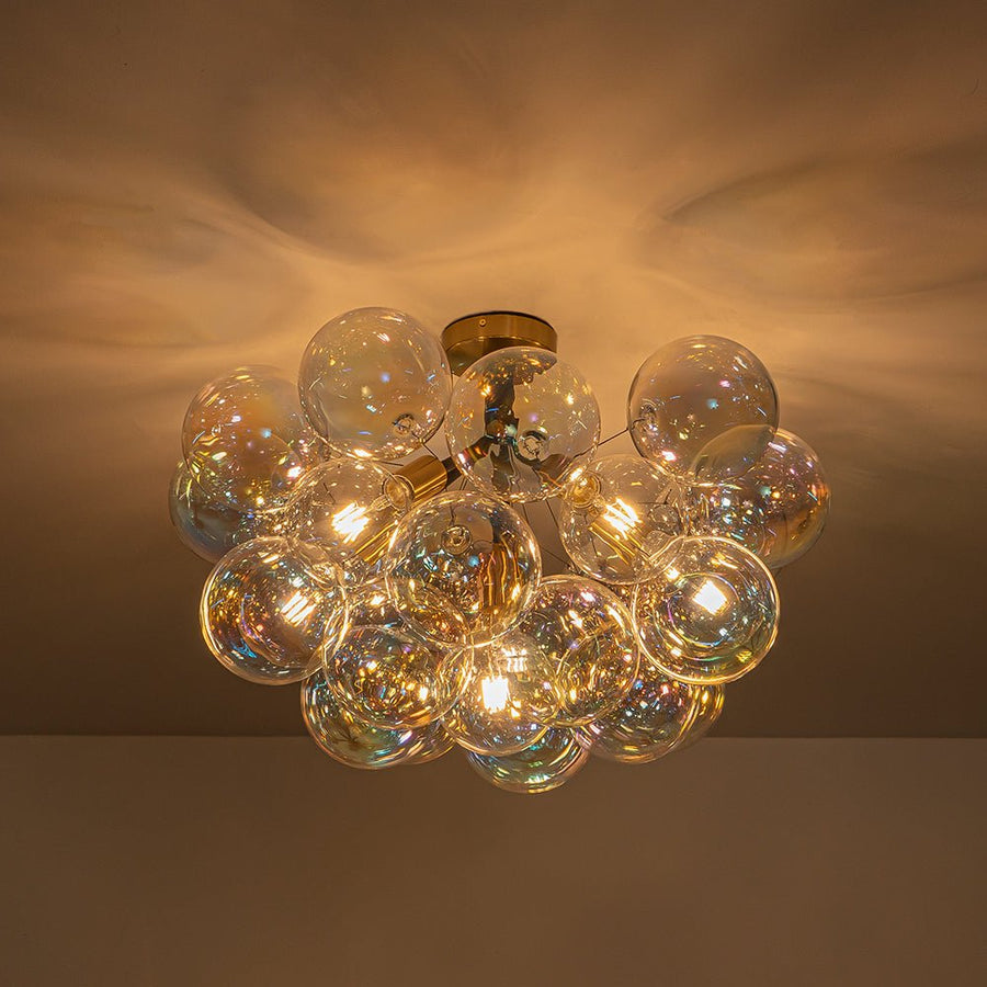 Farmhouze Light - Contemporary Clear Rainbow Glass Cluster Bubble Ceiling Light - Ceiling Light - White - 