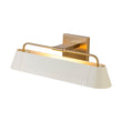 Load image into Gallery viewer, Farmhouze Light - Cream White Linear Metal Vanity Light Picture Lamp - Wall Sconce - White + Brass - 
