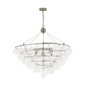 Farmhouze Light - Designer Glam Cluster Glass Globe Bubble Tiered Chandelier - Chandelier - Nickel - 