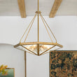 Load image into Gallery viewer, Farmhouze Light-Diamond Rustic Vintage Brass Textured Glass Cage Pendant-Chandelier-23 in-
