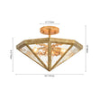 Load image into Gallery viewer, Farmhouze Light-Diamond Vintage Brass Textured Glass Cage Ceiling Light-Ceiling Light-16 in-
