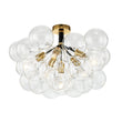 Load image into Gallery viewer, Farmhouze Light - Dimmable Cluster Cluster Glass Globe Bubble Semi Flush Mount - Chandelier - Black - 
