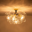 Load image into Gallery viewer, Farmhouze Light - Dimmable Cluster Cluster Glass Globe Bubble Semi Flush Mount - Chandelier - Black - 
