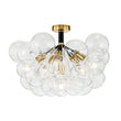 Load image into Gallery viewer, Farmhouze Light - Dimmable Cluster Cluster Glass Globe Bubble Semi Flush Mount - Chandelier - Black - 
