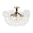 Load image into Gallery viewer, Farmhouze Light - Dimmable Cluster Cluster Glass Globe Bubble Semi Flush Mount - Chandelier - Black - 
