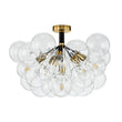 Load image into Gallery viewer, Farmhouze Light - Dimmable Cluster Cluster Glass Globe Bubble Semi Flush Mount - Chandelier - Black - 
