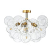 Load image into Gallery viewer, Farmhouze Light - Dimmable Cluster Cluster Glass Globe Bubble Semi Flush Mount - Chandelier - White - 
