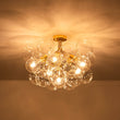 Load image into Gallery viewer, Farmhouze Light - Dimmable Cluster Cluster Glass Globe Bubble Semi Flush Mount - Chandelier - White - 
