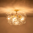 Load image into Gallery viewer, Farmhouze Light - Dimmable Cluster Cluster Glass Globe Bubble Semi Flush Mount - Chandelier - White - 
