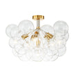 Load image into Gallery viewer, Farmhouze Light - Dimmable Cluster Cluster Glass Globe Bubble Semi Flush Mount - Chandelier - White - 
