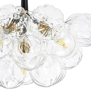 Farmhouze Light - Dimmable Cluster Decorative Pattern Glass Bubble Chandelier - Chandelier - White - 
