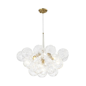 Farmhouze Light - Dimmable Cluster Decorative Pattern Glass Bubble Chandelier - Chandelier - White - 